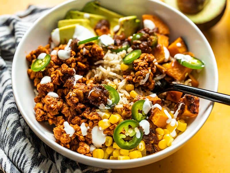 tempeh burrito bowls recipe