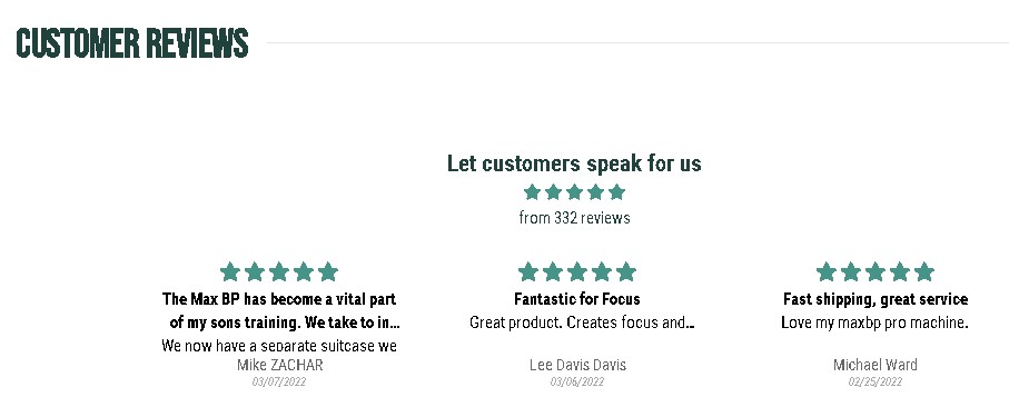 customer reviews for an ecommerce website